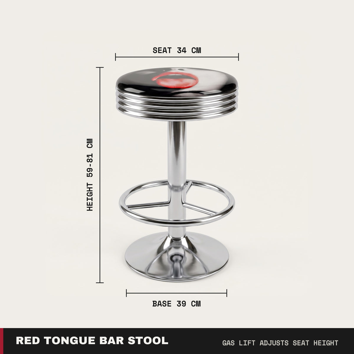 Red Tongue Bar Stool