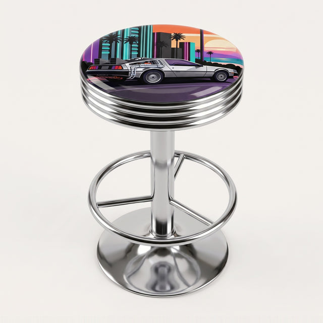 Retro City bar stool, chrome base