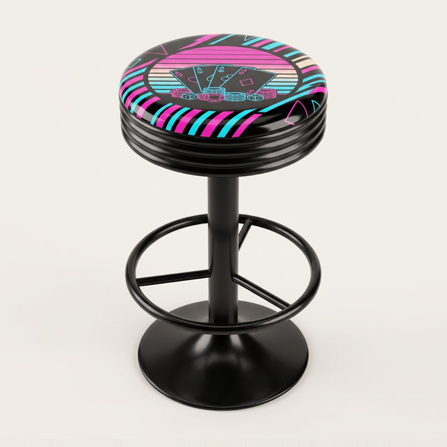 Retro Sunset bar stool, black base