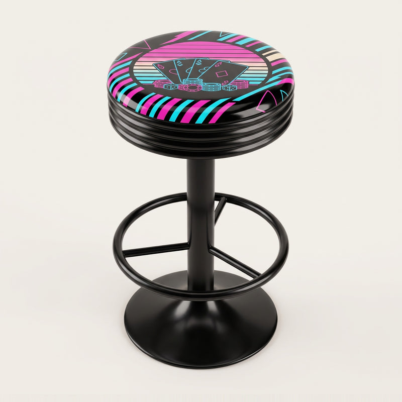 Retro Sunset bar stool, black base