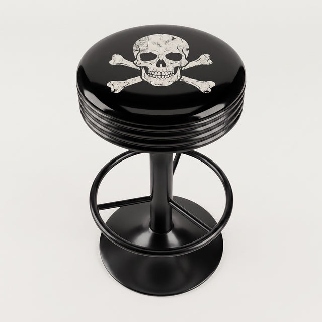 Skull & Bones bar stool, black base