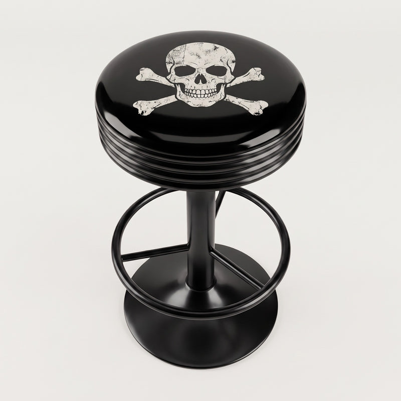Skull & Bones bar stool, black base