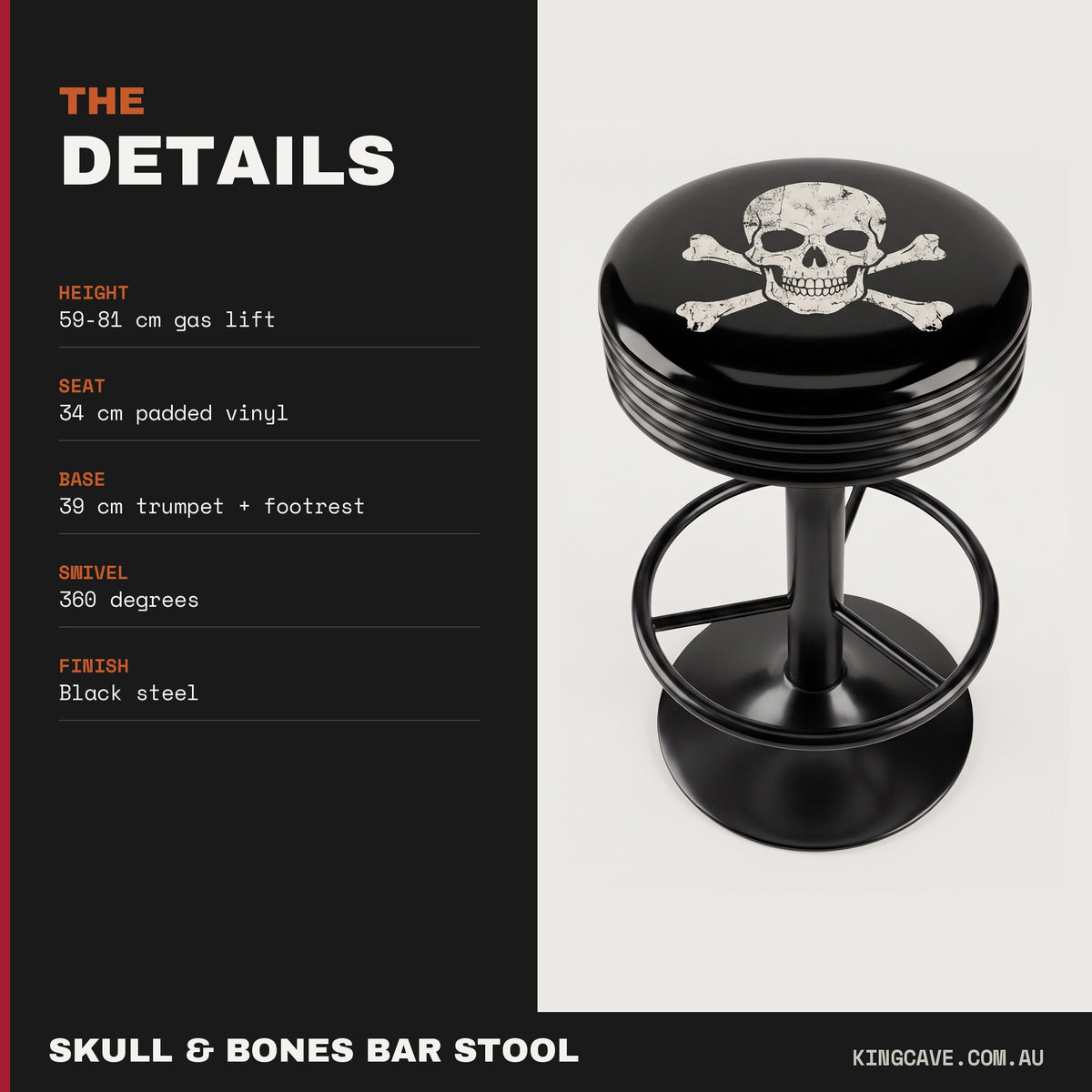 Skull & Bones Bar Stool
