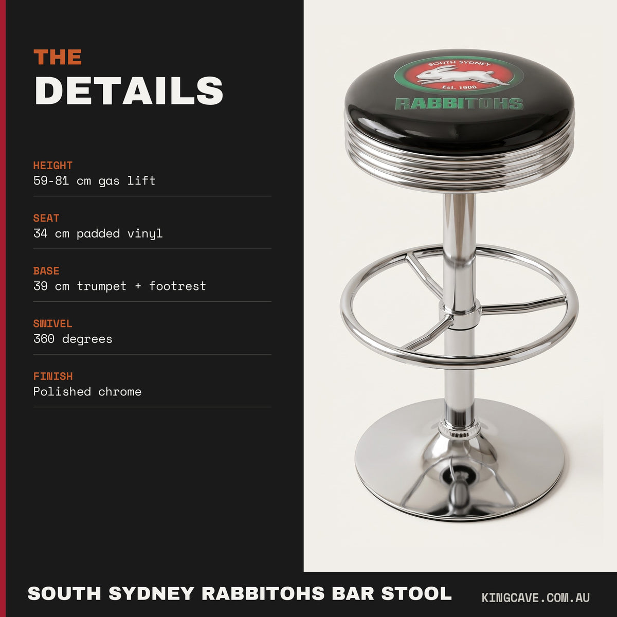 South Sydney Rabbitohs NRL Bar Stool
