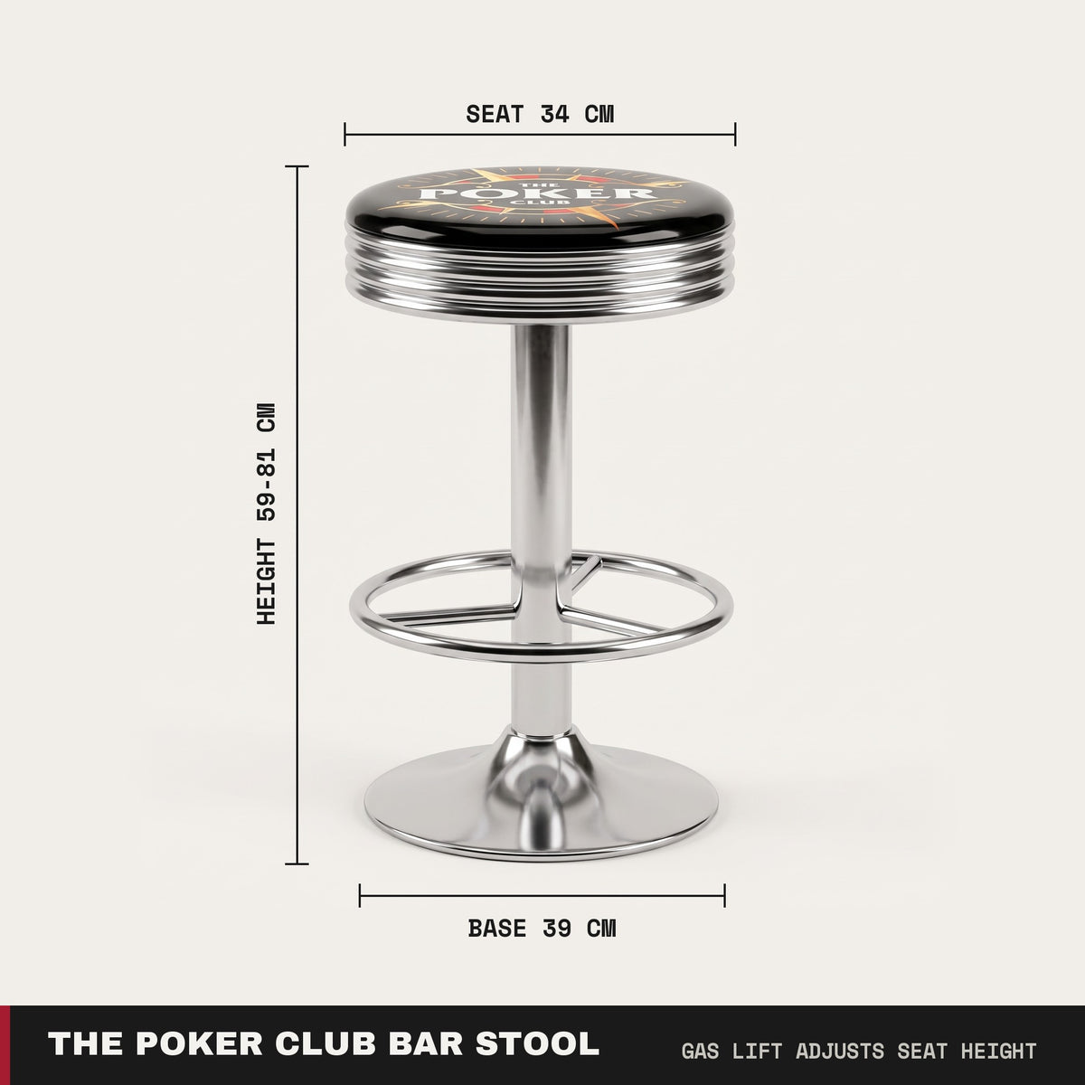 The Poker Club Bar Stool