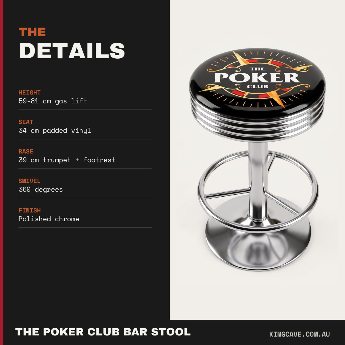 The Poker Club Bar Stool