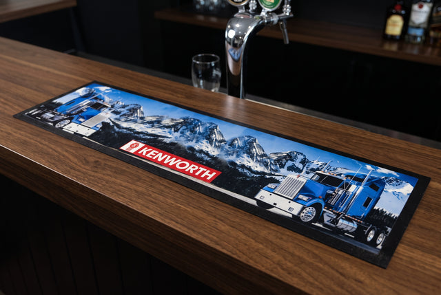 Kenworth Alpine Premium Rubber-Backed Bar Mat Runner on a bar top