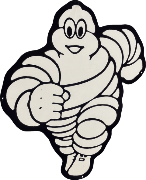 Michelin Man Running Retro Metal Sign - 510 x 550mm