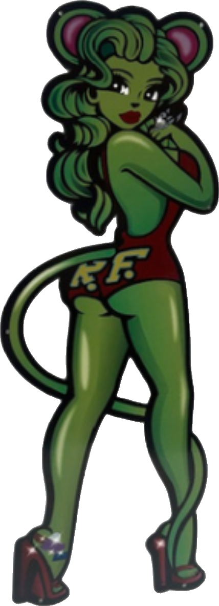 Rat Fink Miss Rat Retro Metal Sign - 300 x 800mm
