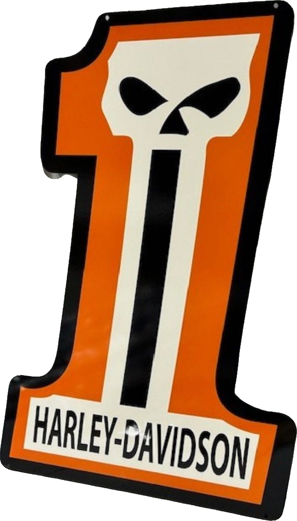 Harley Davidson Number 1 Skull Retro Metal Sign - 500 x 750mm