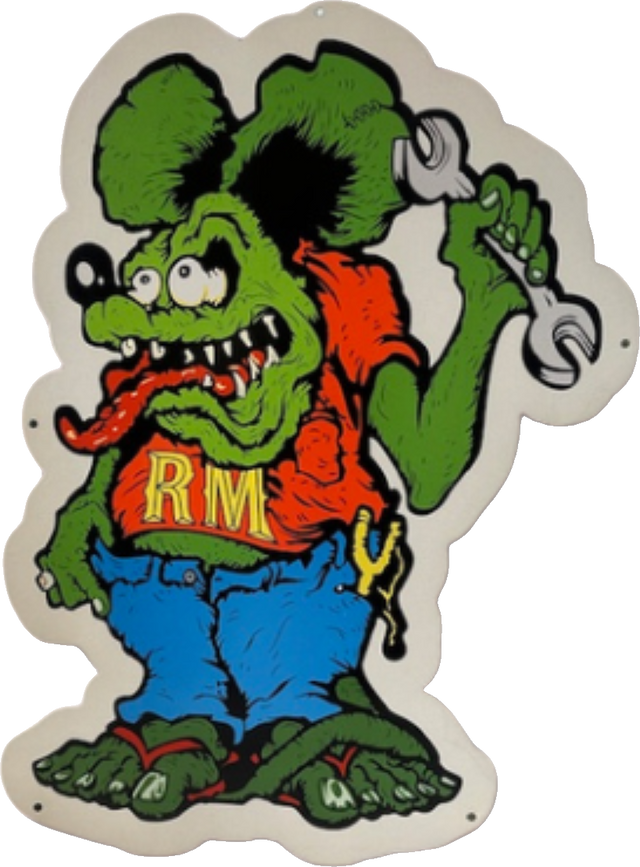 Rat Fink Mechanic Retro Metal Sign - 430 x 600mm