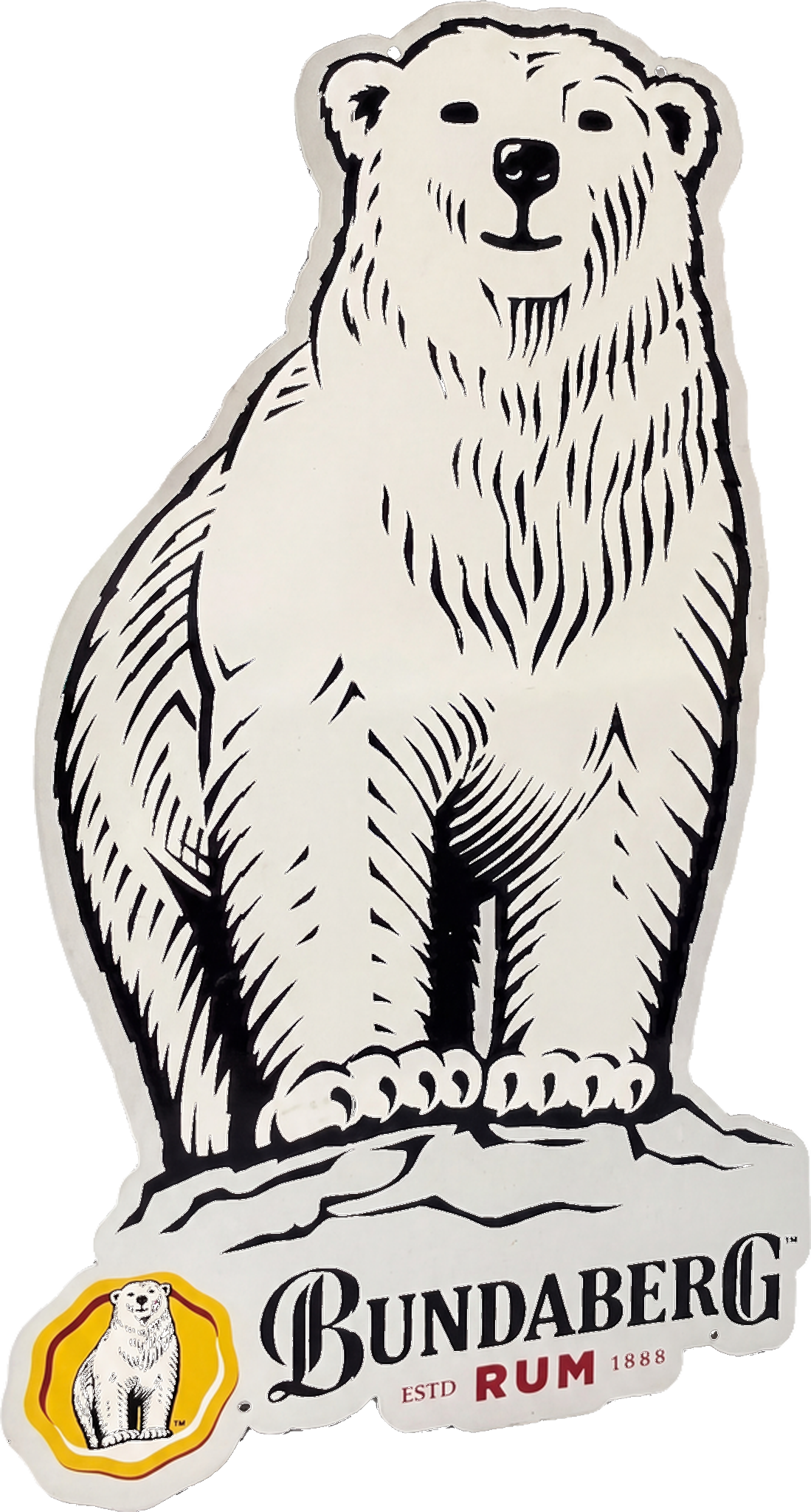 Bundy Bear Die-cut Retro Metal Sign - 500 x 850mm