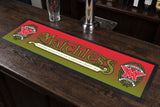 Matchless Motorcycles Premium Rubber-Backed Bar Mat Runner on a bar top