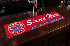 Melbourne Bitter "Served Here Ice Cold" Premium Rubber-Backed Bar Mat Runner