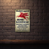 MOBIL LAUREL HOME KEROSENE 600 MM X 400 MM METAL SIGN