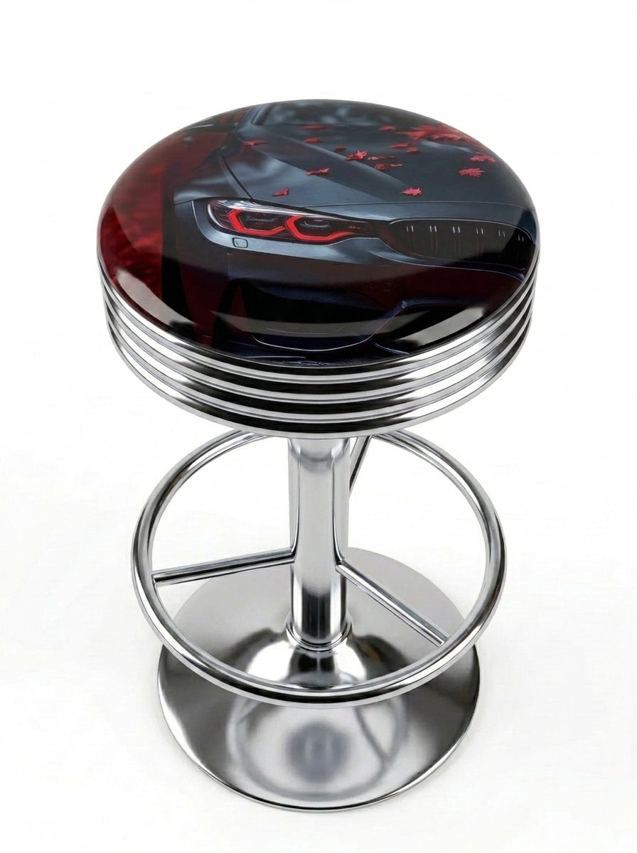 Autumn Drive Bar Stool, Chrome Base - KC Design