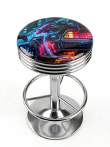 Cyber Gullwing Bar Stool, Chrome Base - KC Design