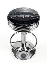 Dark Forest Bar Stool, Chrome Base - KC Design