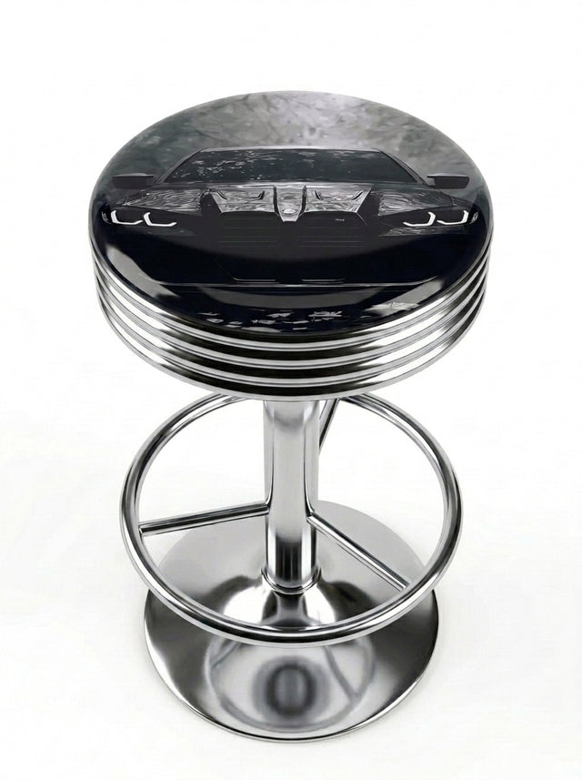 Dark Forest Bar Stool, Chrome Base - KC Design