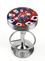 Jester Swirl Jester Bar Stool, Chrome Base - KC Design