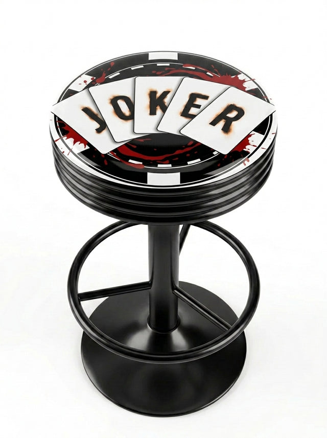 Joker Card Joker Bar Stool, Black Base - KC Design