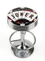 Joker Card Joker Bar Stool, Chrome Base - KC Design