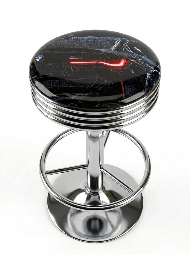 Midnight Coupe Bar Stool, Chrome Base - KC Design