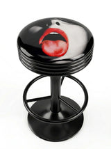 Red Tongue Rock n Roll Bar Stool, Black Base - KC Design
