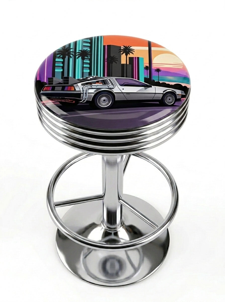 Retro City Bar Stool, Chrome Base - KC Design