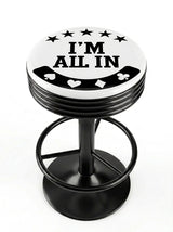 I'm All In Casino Bar Stool, Black Base - KC Design
