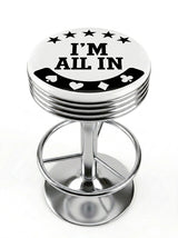 I'm All In Casino Bar Stool, Chrome Base - KC Design
