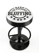 I'm Probably Bluffing Card Suit Bar Stool, Black Base - KC Design