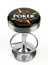 The Poker Club Emblem Bar Stool, Chrome Base - KC Design