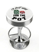 I'm Just Here For The Pot, Poker Chip Bar Stool, Chrome Base - KC Design