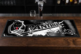 Penrith Panthers NRL Premium Rubber-Backed Bar Mat Runner on a bar top