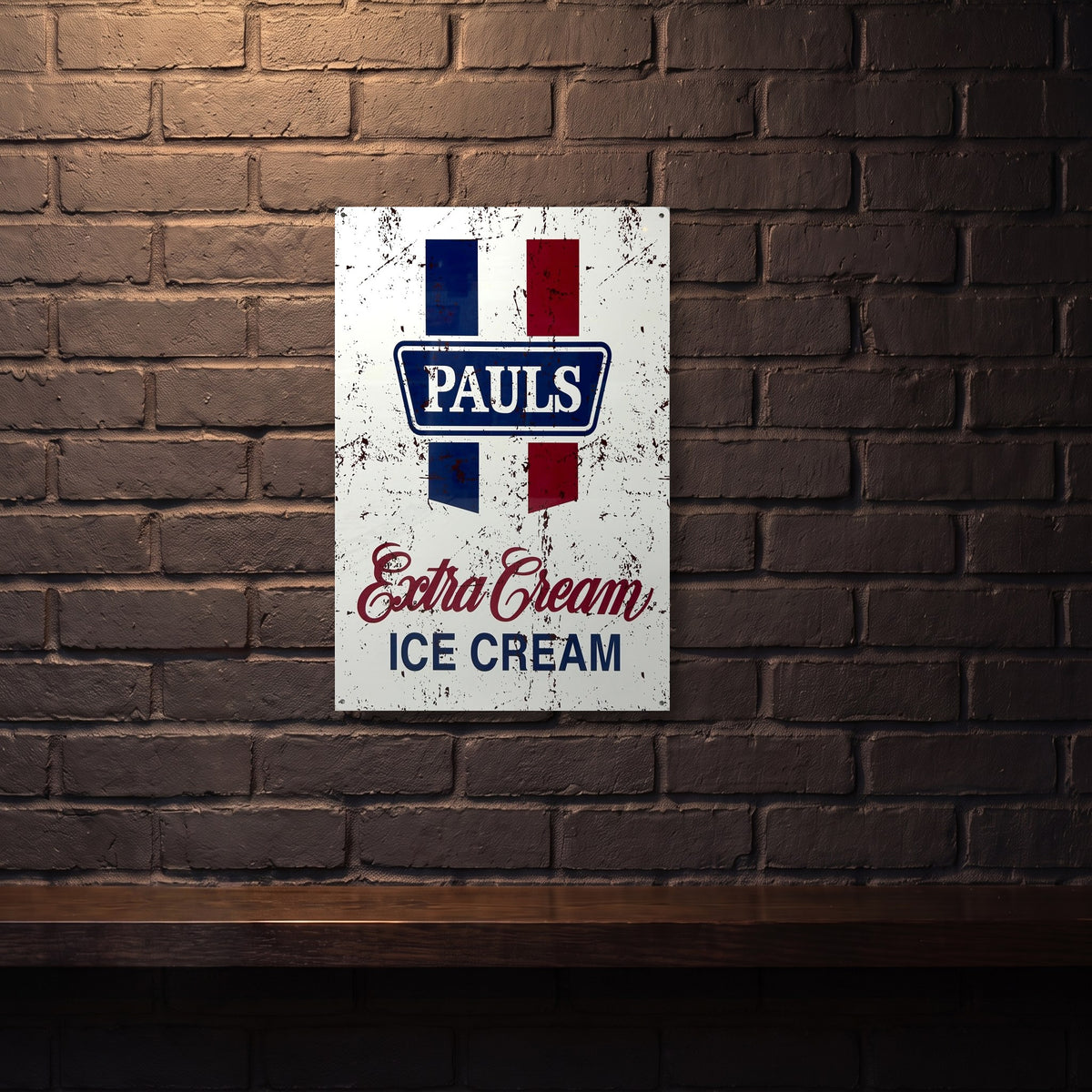 PAULS ICE CREAM 600 MM X 400 MM METAL SIGN