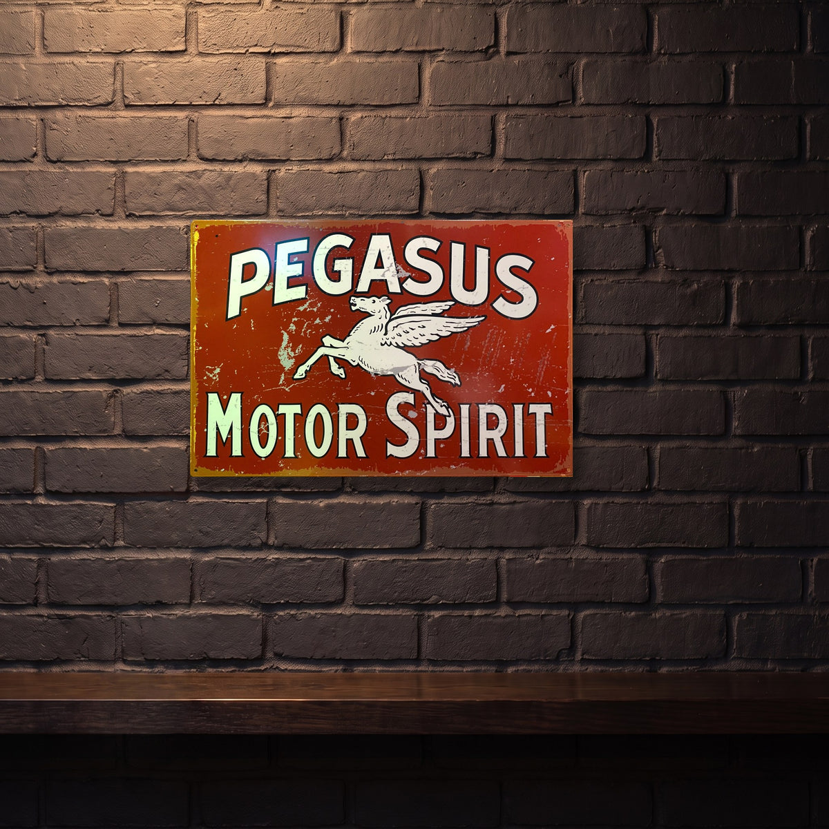 PEGASUS MOTOR SPIRIT 600 X 400 MM METAL SIGN