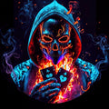 Flaming Skull design flat - the printed seat artwork