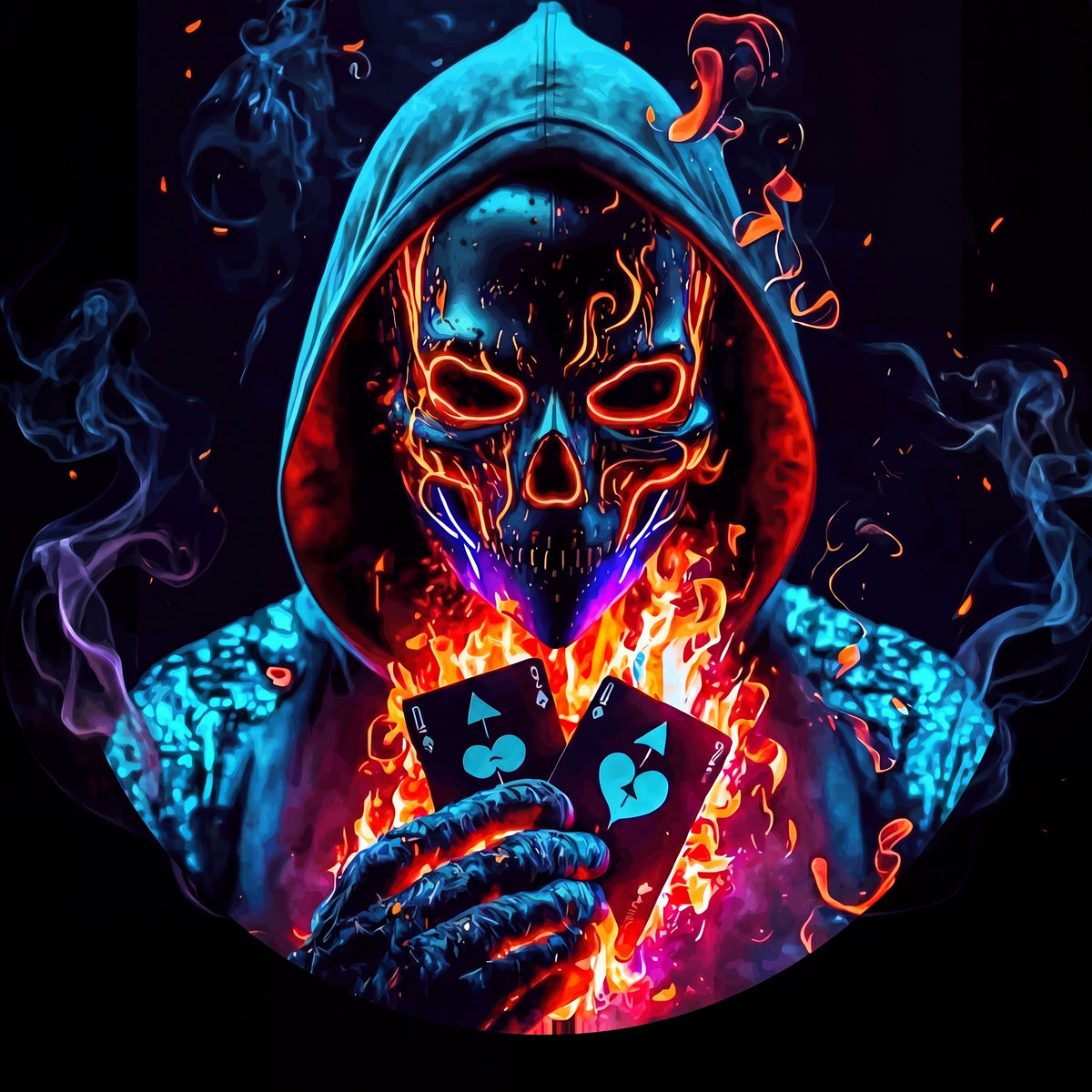 Flaming Skull design flat - the printed seat artwork