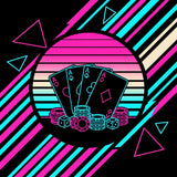 Retro Sunset design flat - the printed seat artwork
