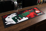 South Sydney Rabbitohs NRL Premium Rubber-Backed Bar Mat Runner on a bar top