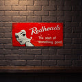 RED HEAD MATCHES 810 X 380 MM METAL SIGN