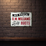 RM WILLIAMS BOOTS 600 MM X 400 MM METAL SIGN
