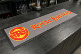 Royal Enfield Motorcycles Premium Rubber-Backed Bar Mat Runner on a bar top