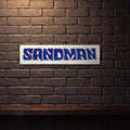 HOLDEN SANDMAN BLUE RED 800 X 200 MM METAL SIGN