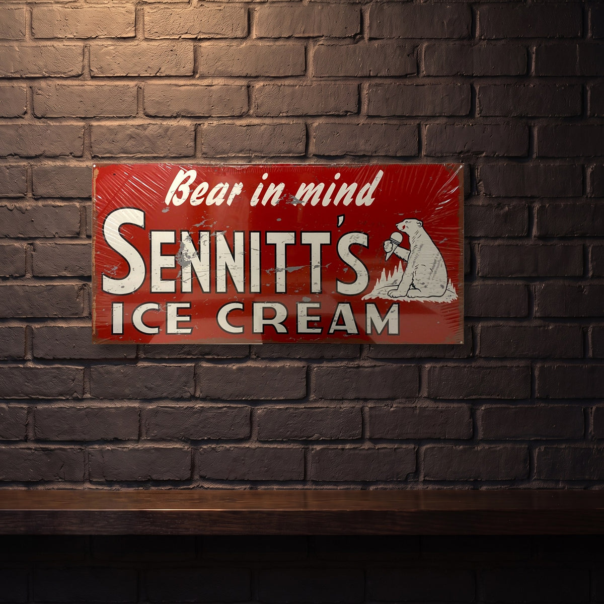 SENNITTS ICE CREAM 801 X 380 METAL SIGN