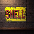 SHELL DISTRESSED HUGE 810 MM X 555 MM METAL SIGN