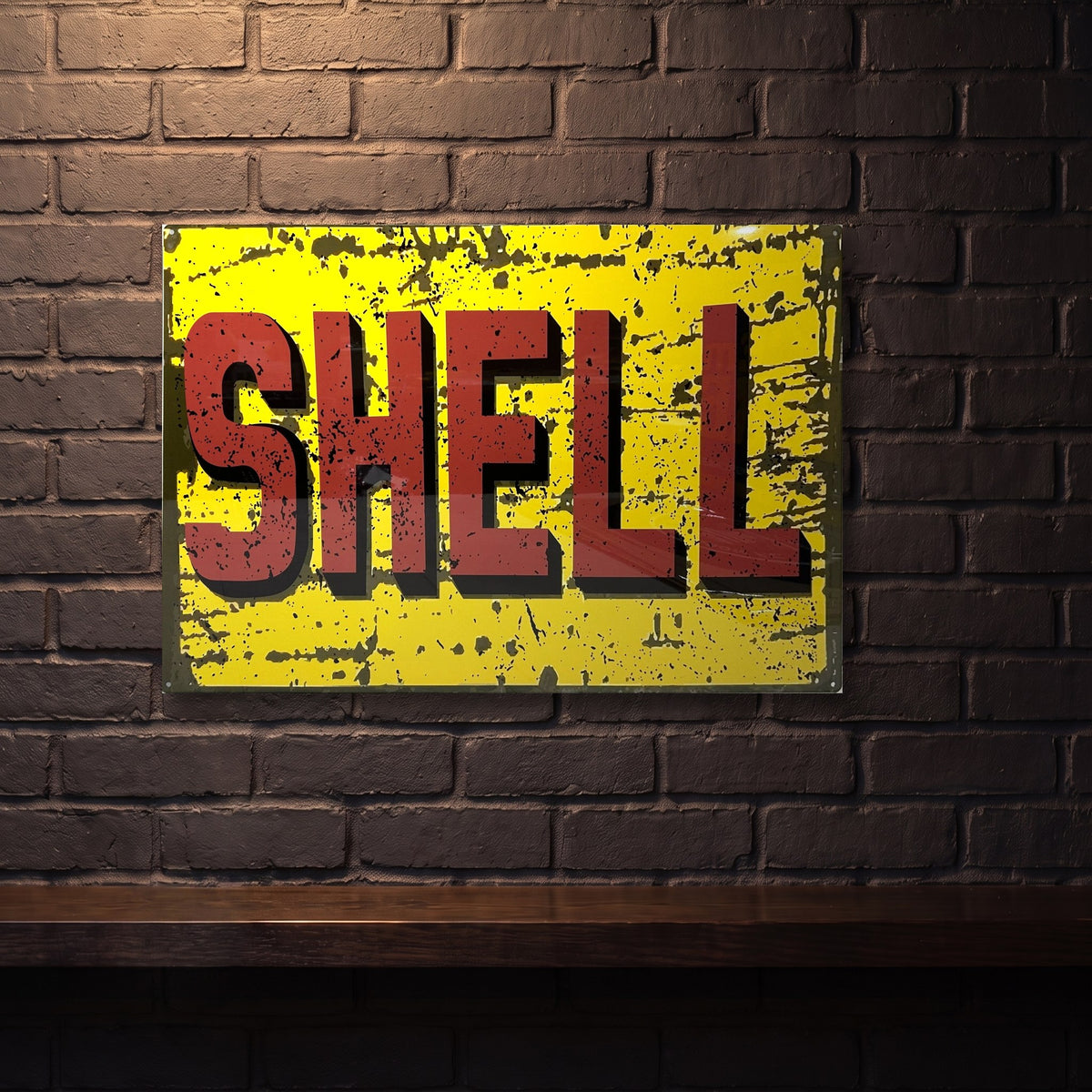 SHELL DISTRESSED HUGE 810 MM X 555 MM METAL SIGN