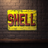 SHELL DISTRESSED HUGE 810 MM X 555 MM METAL SIGN