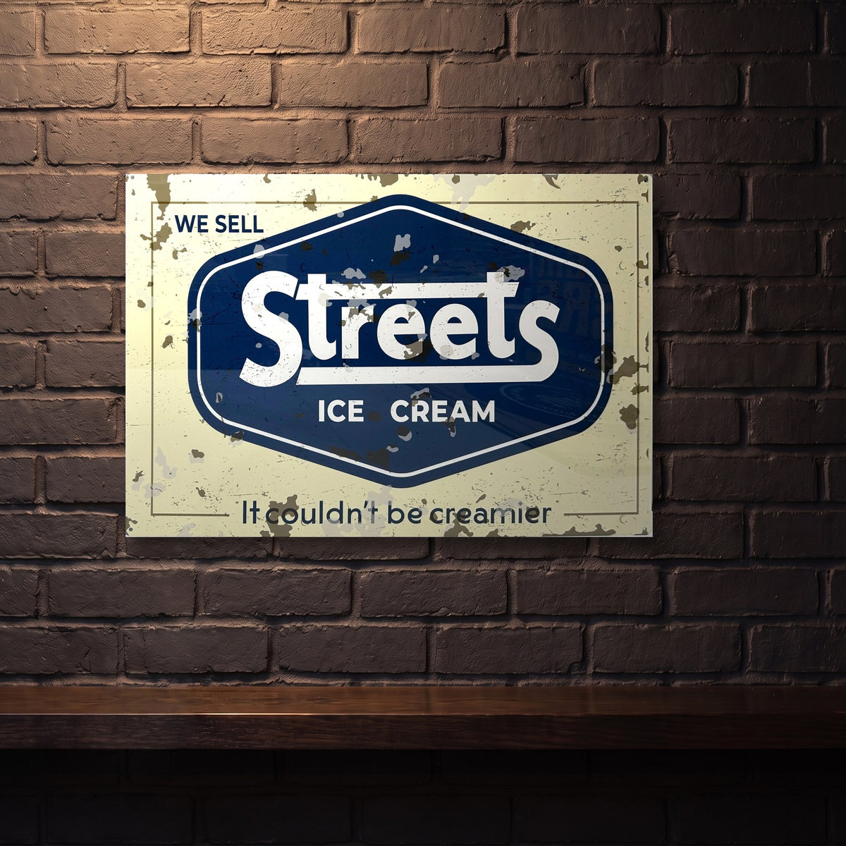 STREETS CREAMIER ICE CREAM HUGE 810 MM X 555 MM METAL SIGN